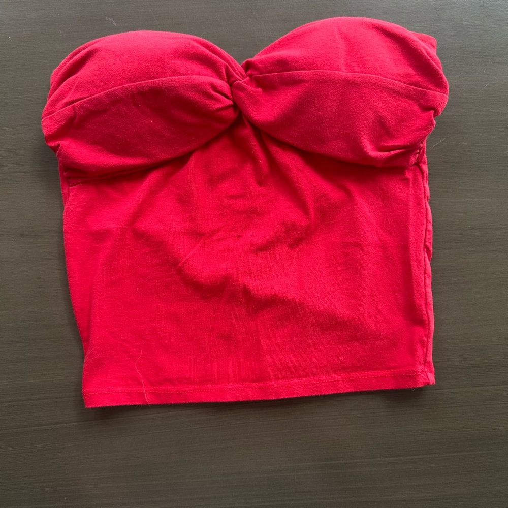 Ambience apparel red tube top cropped size small